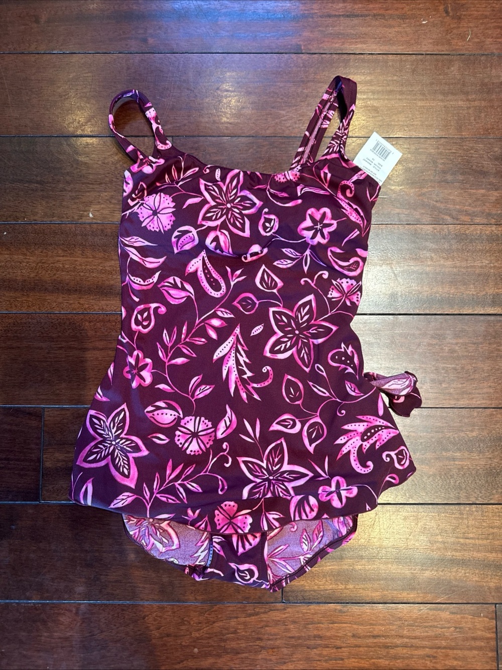 Maxine of Hollywood Purple & Pink Floral One-Piece Swimsuit